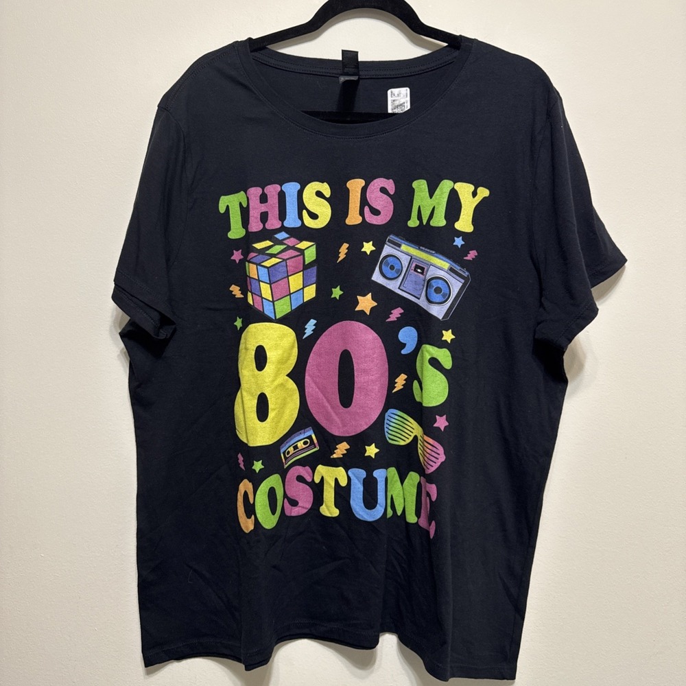 This Is My 80S Costume Funny Retro 80s Party Tee Womens 2X NWT